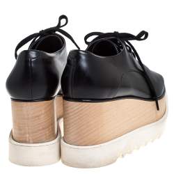 مملوكة مسبقًا حذاء رياضى ديربى ستيلا مكارتني نعل سميك إليز جلد صناعى أسود مقاس 36.5