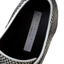 Pre Owned Stella McCartney Black/White Faux Leather Elyse Platform Derby Size 39