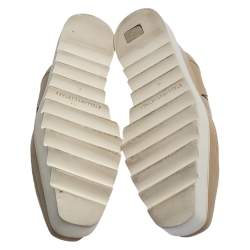 مملوكة مسبقًا حذاء ستيلا ماكرتني ديربي أربطة نعل سميك ايليز ستار جلد صناعي بيج مقاس 41