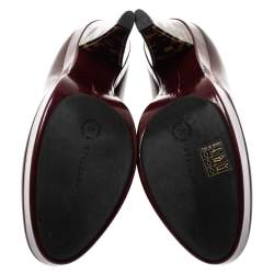 Pre Owned Stella McCartney Burgundy Leather Corinne Platform Pumps Size 40