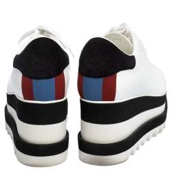 مملوكة مسبقًا حذاء دربي ستيلا ماكرتني نعل سميك اليس جلد صناعي أبيض مقاس 37