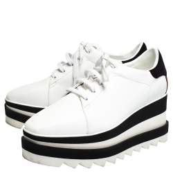 مملوكة مسبقًا حذاء دربي ستيلا ماكرتني نعل سميك اليس جلد صناعي أبيض مقاس 37