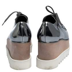 Pre Owned حذاء رياضى  ستيلا مكارتني منخفض من الأعلى نعل سميك إليس جلد صناعى فضى ميتالك مقاس 35.5 