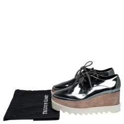 Pre Owned حذاء رياضى  ستيلا مكارتني منخفض من الأعلى نعل سميك إليس جلد صناعى فضى ميتالك مقاس 35.5 