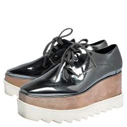 Pre Owned حذاء رياضى  ستيلا مكارتني منخفض من الأعلى نعل سميك إليس جلد صناعى فضى ميتالك مقاس 35.5 