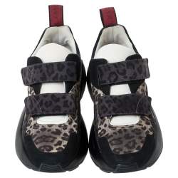 مملوكة مسبقًا حذاء رياضي ستيلا ماكرتني أربطة إيكلبس قماش طباعة فهد متعدد الألوان مقاس 39