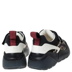 مملوكة مسبقًا حذاء رياضي ستيلا ماكرتني أربطة إيكلبس قماش طباعة فهد متعدد الألوان مقاس 39