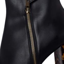 مملوكة مسبقًا بوت للكاحل ستيلا مكارتني جلد صناعي أسود كعب سميك مقاس 41