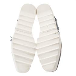 مملوكة مسبقًا Stella McCartney Blue Faded Effect Faux Leather Elyse Star Platform Derby Size 37