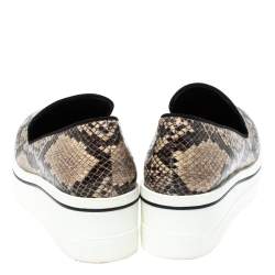 Pre Owned حذاء رياضي ستيلا مكارتني طراز سليب أون نعل سميك جلد ثعبان صناعي بني مقاس 37