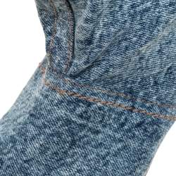 Pre Owned Stella McCartney Blue Crease Denim Mid Length Boots Size 39