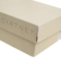 Pre Owned Stella McCartney Brown/Black Python Effect Faux Leather And Cork Platform Ankle Strap Sandals Size 38