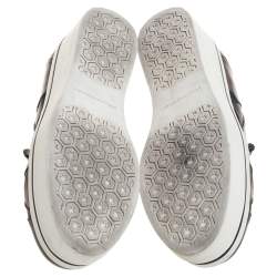 Pre Owned Stella McCartney Black/Brown Faux Leather Binx Star Platform Slip On Sneakers Size 38