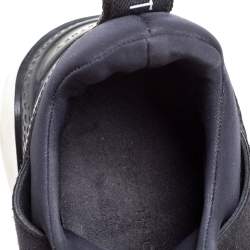 Pre Owned Stella McCartney Black Faux Suede And Embossed Leather Eclypse Low Top Sneakers Size 39