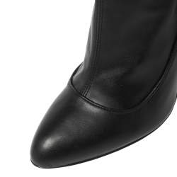 Pre Owned حذاء بوت ستيلا مكارتني مرتفع للفخذين جلد صناعى أسود مقاس 38