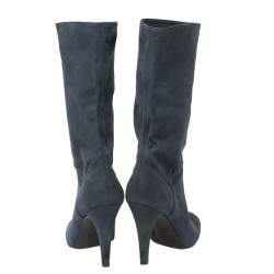 مملوكة مسبقًا حذاء بوت ستيلا مكارتني سويدي صناعي أزرق كحلي مقاس 38