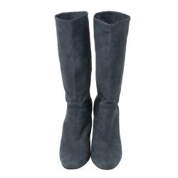 مملوكة مسبقًا حذاء بوت ستيلا مكارتني سويدي صناعي أزرق كحلي مقاس 38