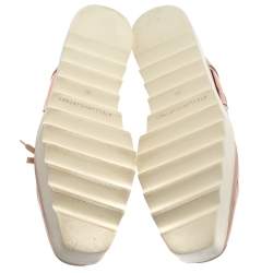 Pre Owned حذاء رياضى ستيلا مكارتنى نعل سميك نجمة إليس جلد لامع صناعى ذهبى وردى مقاس 38.5