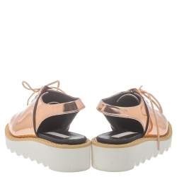 مملوكة مسبقًا Stella McCartney Metallic Rose Gold Patent Leather Slingback  Mule Sandals Size 36