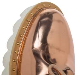 مملوكة مسبقًا Stella McCartney Metallic Rose Gold Patent Leather Slingback  Mule Sandals Size 36