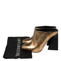 Pre Owned صندل سلايد ستيلا مكارتني فانيسا جلد صناعي ذهبي مقاس 36