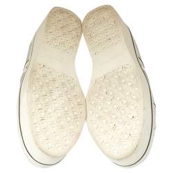 مملوكة مسبقًا Stella McCartney Metallic Silver Faux Leather Binx Star Platform Slip On Sneakers Size 41