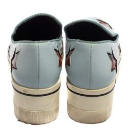 Pre Owned حذاء رياضي ستيلا مكارتني بنكس جلد صناعي أزرق نعل سميك سليب أون مقاس 39