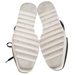 Pre Owned Stella McCartney Black Faux Leather Elyse Cut Out Derby Sneakers Size 39