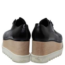 مملوكة مسبقًا حذاء رياضي ديربي ستيلا مكارتني ايليسي نعل سميك جلد صناعي أسود نعل سميك مقاس 36