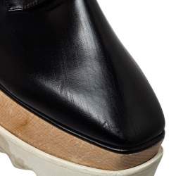 مملوكة مسبقًا حذاء رياضي ديربي ستيلا مكارتني ايليسي نعل سميك جلد صناعي أسود نعل سميك مقاس 36