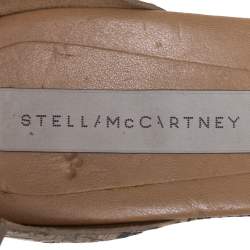 Pre Owned Stella McCartney Beige/Black Faux Python Ankle Strap Wedges Size 40