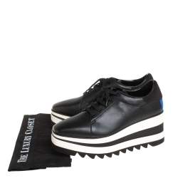مملوكة مسبقًا Stella McCartney Black Faux Leather Elyse Platform Derby Sneakers Size 40