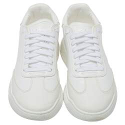 Pre Owned Stella McCartney White Faux Leather Lace Up Sneakers Size 37
