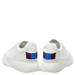 Pre Owned Stella McCartney White Faux Leather Lace Up Sneakers Size 37