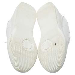 Pre Owned Stella McCartney White Faux Leather Lace Up Sneakers Size 37