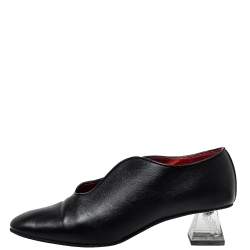 Pre Owned حذاء كعب عالي ستيلا مكارتني جلد أسود صناعي كعب مربع سميك مقاس 39