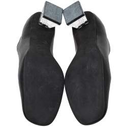 Pre Owned حذاء كعب عالي ستيلا مكارتني جلد أسود صناعي كعب مربع سميك مقاس 39