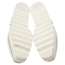 مملوكة مسبقًا Stella McCartney White Leather Elyse Cutout Platform Derby Size 37