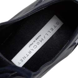 Stella McCartney Navy Blue Faux Leather Elyse Star Platform Derby Size 39