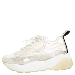 Pre Owned Stella McCartney White PVC And Leather Eclypse Sneakers Size 39