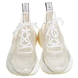 Pre Owned Stella McCartney White PVC And Leather Eclypse Sneakers Size 39