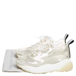 Pre Owned Stella McCartney White PVC And Leather Eclypse Sneakers Size 39