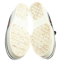 Pre Owned حذاء رياضي ستيلا ماكرتني سليب أون كانفاس طباعة حيوان أسود مقاس 36