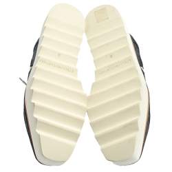 Pre Owned Stella McCartney Metallic Grey Faux Glitter Suede Elyse Star Platform Derby Size 36