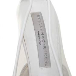 Pre Owned Stella McCartney White Faux Leather And PVC Pointed Toe Pumps Size 36.5