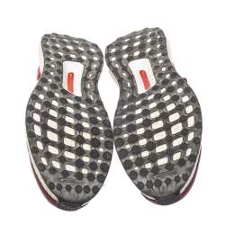 Pre Owned Stella McCartney x Adidas Red/Grey Knit Fabric Ultra Boost x 3 D S Slip On Sneakers Size 41 1/3