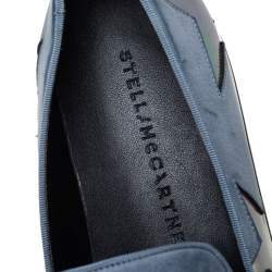 Pre Owned Stella McCartney Grey Faux Leather Binx Star Slip On Sneakers Size 39