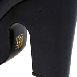 Pre Owned Stella McCartney Black Faux Leather Buckle Block Heel Platform Sandals Size 40