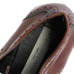 Pre Owned حذاء ديربي ستيلا مكارتني إيلسي جلد صناعي بروغي بني نعل سميك مقاس 39