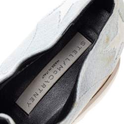Pre Owned Stella McCartney Blue Denim Fabric Elyse Platform Derby Size 39